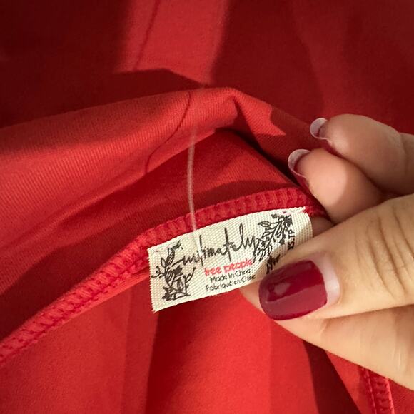 S Free People Intimately Red Still Here Halter Crop Top NWT - Picture 6 of 7